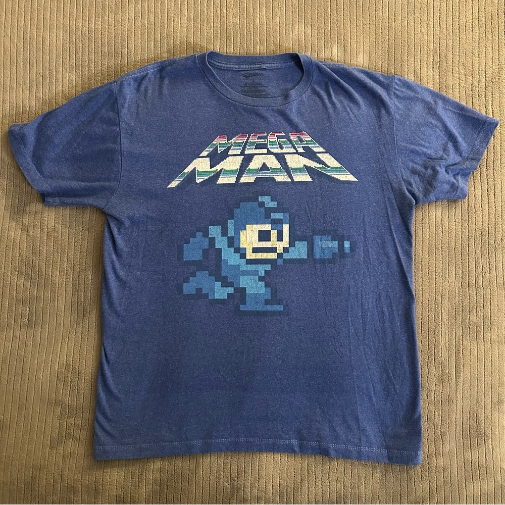 Retro Blue Mega Man Short Sleeve Tee